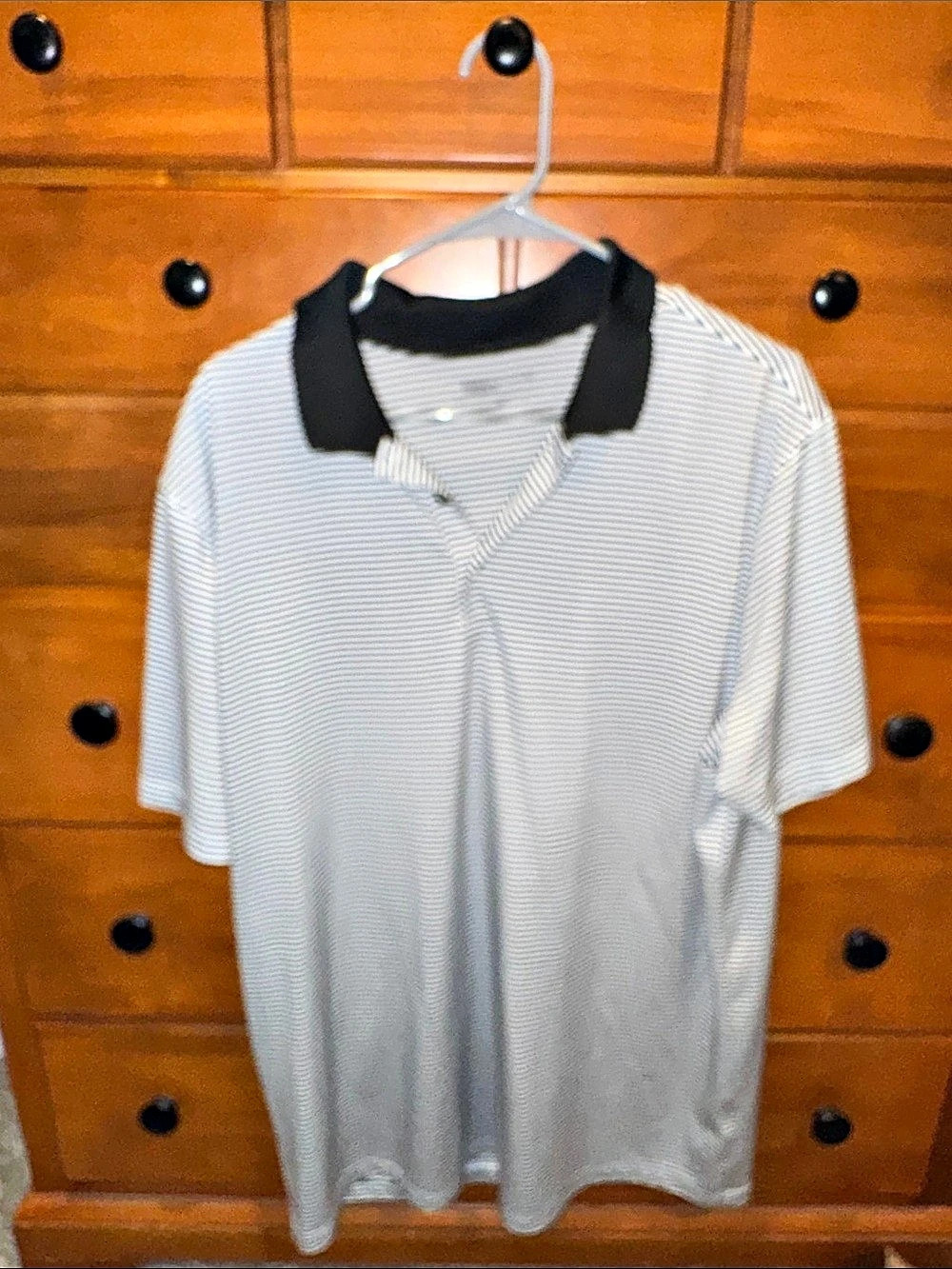 Nike Golf Striped Dri-FIT Polo White & Black